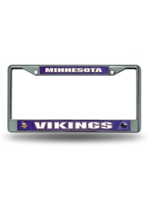 Minnesota Vikings Chrome Design License Plate Frame - Purple