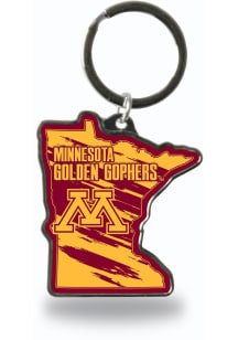 Minnesota Golden Gophers State Shape Keychain - Maroon