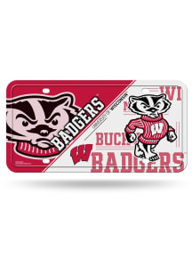 Wisconsin Badgers Cardinal Metal Car Accessory License Plate