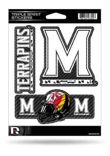 Maryland Terrapins Triple Spirit Auto Decal - Red