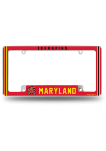 Maryland Terrapins All Over Chrome License Plate Frame - Red