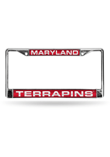Maryland Terrapins Chrome Laser License Plate Frame - Red