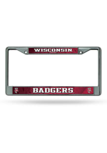 Wisconsin Badgers Chrome License License Plate Frame - Red