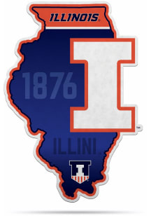Illinois Fighting Illini State Shape Pennant - Orange