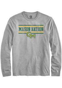 Summit Sportswear George Mason University Grey Bars Long Sleeve T Shirt