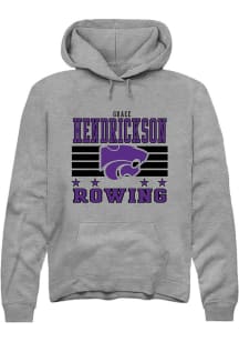 Grace Hendrickson K-State Wildcats Mens Grey NIL Striped Player Hood