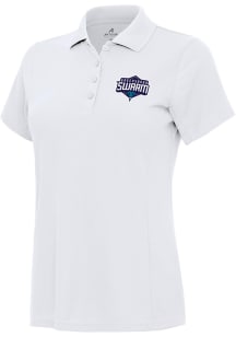 Antigua Greensboro Swarm Womens White Legacy Pique Short Sleeve Polo Shirt