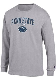 Champion Penn State Nittany Lions Grey Mom Script Jersey Long Sleeve T Shirt