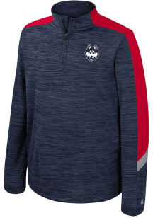 Colosseum UConn Huskies Youth Navy Blue Heeler Long Sleeve Quarter Zip Shirt