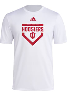 Adidas Indiana Hoosiers White Locker Home Plate Short Sleeve T Shirt