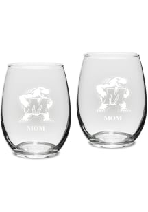 Maryland Terrapins Mom Stemless Set 15oz Stemless Wine Glass - White