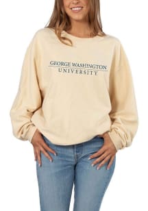 George Washington Revolutionaries Womens Natural Distressed Bar Corded Crew Sweatshirt