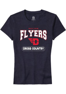 Summit Sportswear Dayton Flyers Womens Navy Blue Cross Country Short Sleeve T-Shirt