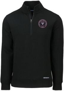 Cutter and Buck Inter Miami CF Mens Black Roam Long Sleeve Qtr Zip Pullover