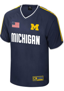 Colosseum Michigan Wolverines Mens Navy Blue Replica Soccer Jersey