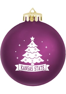 K-State Wildcats Christmas Tree Ball Ornament - Purple