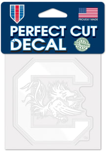 South Carolina Gamecocks 4x4 White Auto Decal - Red