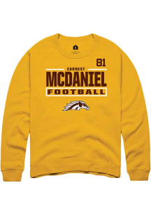 Earnest McDaniel Western Michigan Broncos Mens Gold Football NIL Stacked Box Player Crew