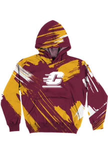 Vive La Fete Central Michigan Chippewas Youth Maroon Paint Brush Long Sleeve Hoodie