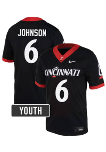 Zay Gravy Johnson Cincinnati Bearcats Youth Black Nike NIL Name And Number Football Jersey