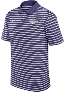 Nike K-State Wildcats Mens Purple Victory Stripe Script Short Sleeve Polo