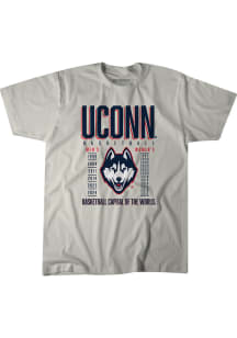BreakingT UConn Huskies White Basketball Capital of the World Short Sleeve Fashion T Shirt