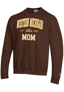 Champion Western Michigan Broncos Mens Brown EST Date Mom Powerblend Long Sleeve Crew Sweatshirt