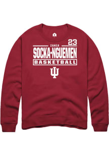 Zania Socka-Nguemen Indiana Hoosiers Mens Crimson NIL Stacked Box Player Crew