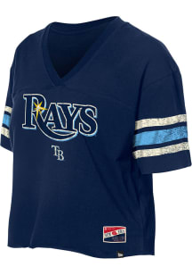New Era Tampa Bay Rays Womens Navy Blue Active Short Sleeve T-Shirt