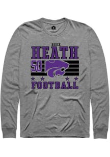 Brock Heath K-State Wildcats Grey Football NIL Striped Long Sleeve Player T Shirt
