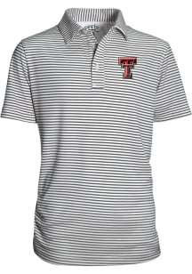 Texas Tech Red Raiders Youth Black Carson Striped Short Sleeve Polo Shirt