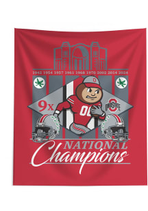Ohio State Buckeyes 9x Football National Champions Wall Hanging 50X60 Tapestry Blanket