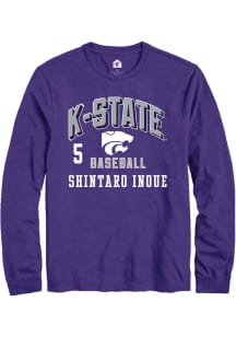 Shintaro Inoue  K-State Wildcats Purple Rally NIL Arch Logo Long Sleeve T Shirt