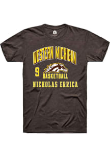 Nicholas Errica Western Michigan Broncos Brown NIL Arch Logo Short Sleeve Player T Shirt