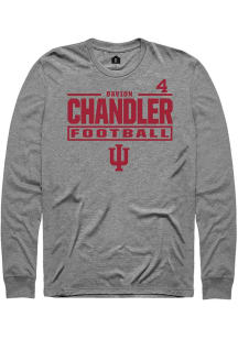 Davion Chandler Indiana Hoosiers Graphite Football NIL Stacked Box Long Sleeve Player T Shirt