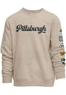 Pittsburgh Mens Brown Patches on the sleeve Long Sleeve Crew Sweatshirt