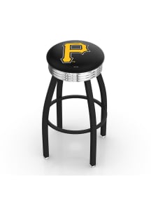 Pittsburgh Pirates 3 Ring Chrome Seat Pub Stool - Black