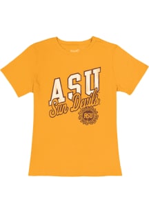 Original Retro Brand Arizona State Sun Devils Womens Gold Vintage Short Sleeve T-Shirt