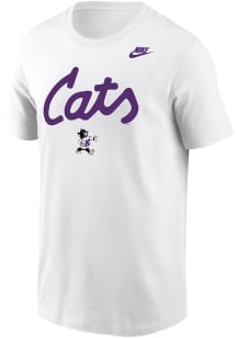 Nike K-State Wildcats White Script Varsity Willie Football Short Sleeve T Shirt