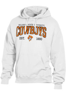 ComfortWash Oklahoma State Cowboys Mens White Name Mascot Logo EST Garment Dyed Long Sleeve Hoodie