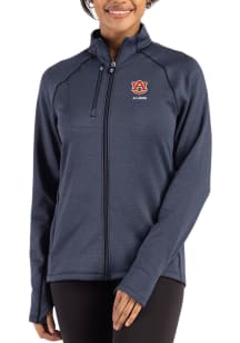 Cutter and Buck Auburn Tigers Womens Navy Blue Alumni Peshastin Long Sleeve Full Zip Jacket