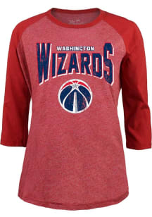 Washington Wizards Womens Red Raglan LS Tee