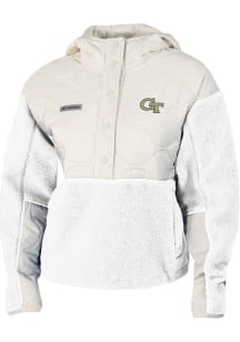 Columbia GA Tech Yellow Jackets Womens White Cloud Point Fleece Light Weight Jacket