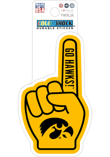 Iowa Hawkeyes Finger 3in Durable Stickers - Black