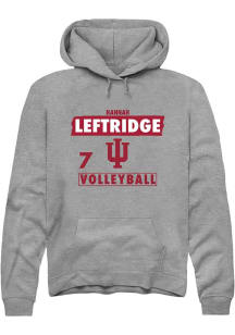 Hannah Leftridge Indiana Hoosiers Mens Grey NIL Striped Player Hood