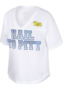 Colosseum Pitt Panthers Womens White Shiz Short Sleeve T-Shirt