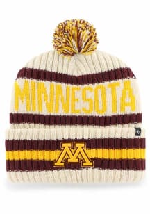 47 Minnesota Golden Gophers Natural Bering Cuff Mens Knit Hat