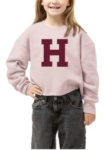 League Harvard Crimson Girls Pink Harvard Arch Long Sleeve Sweatshirt