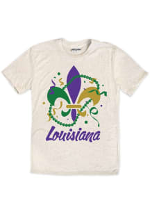 Louisiana Oatmeal Fleur De Lis Short Sleeve Fashion T Shirt