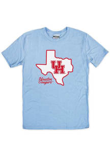 Houston Cougars Houston Blue State Outline Short Sleeve Fashion T Shirt